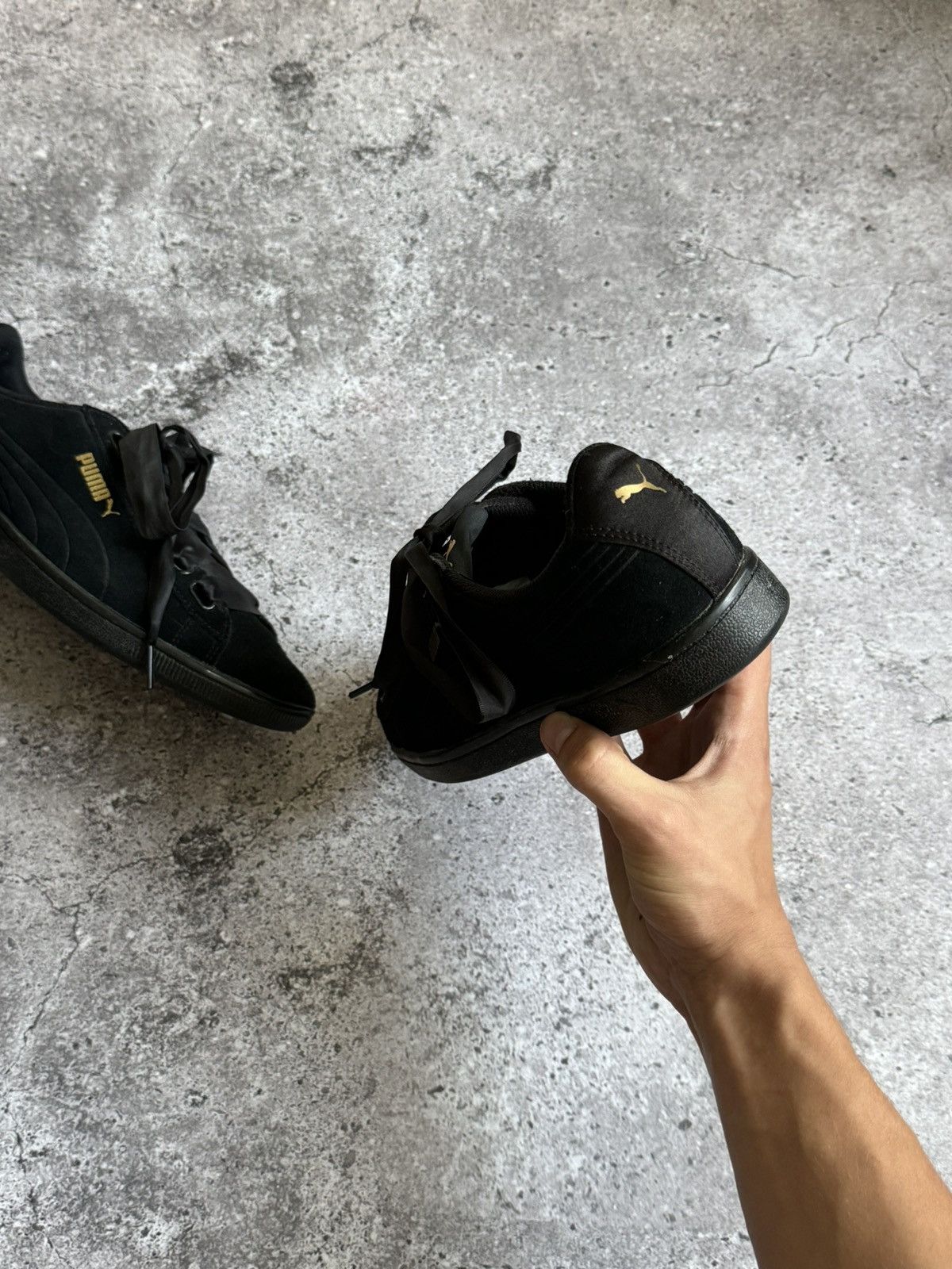 Puma × Vintage Vintage Puma Y2K black glamour sneakers shoes Size US 10.5 / IT 40.5 - 10 Thumbnail