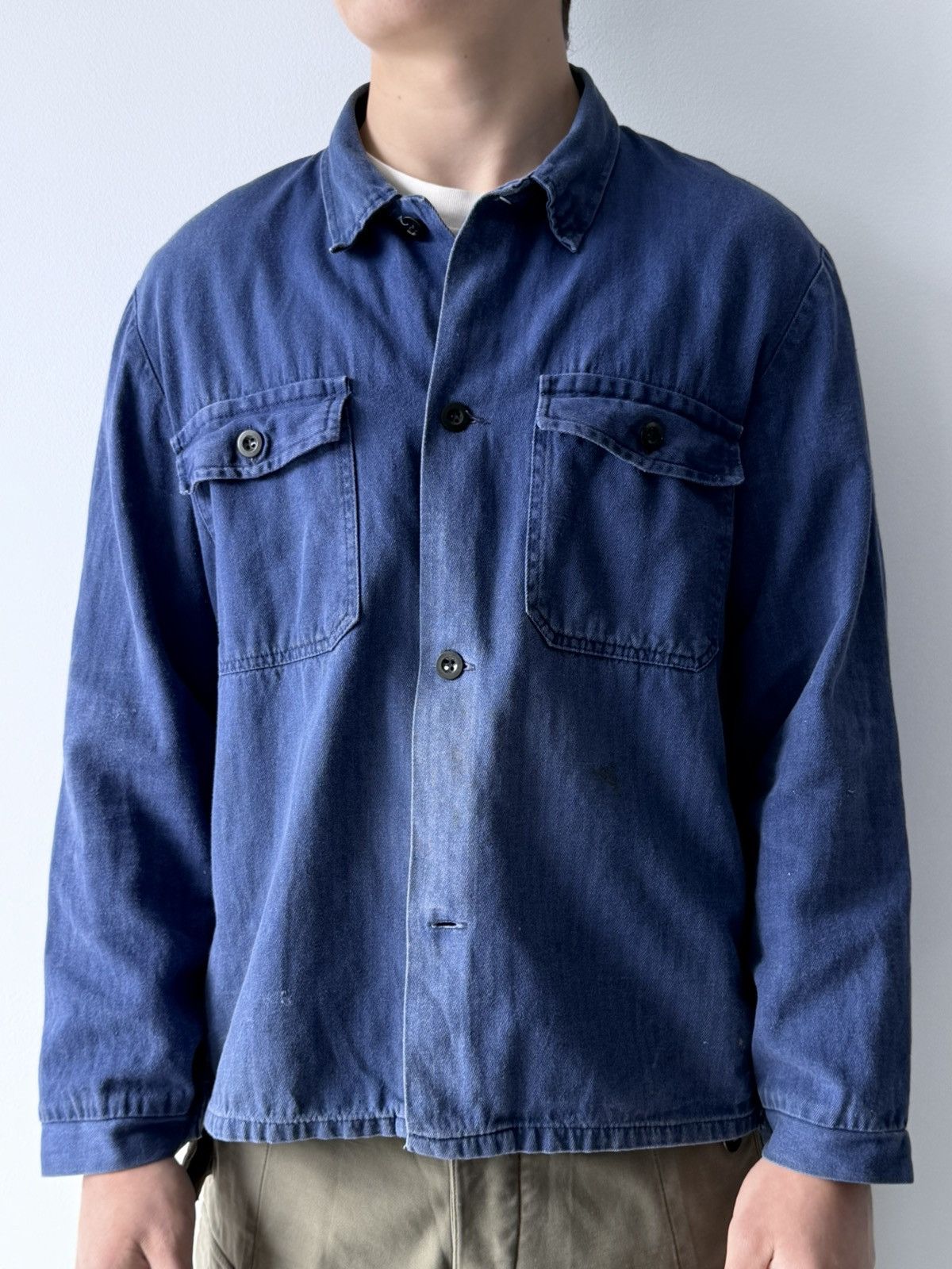 Vetra Vintage 70s French Work Faded Sanfor Chore Jacket Size US L / EU 52-54 / 3 - 2 Thumbnail