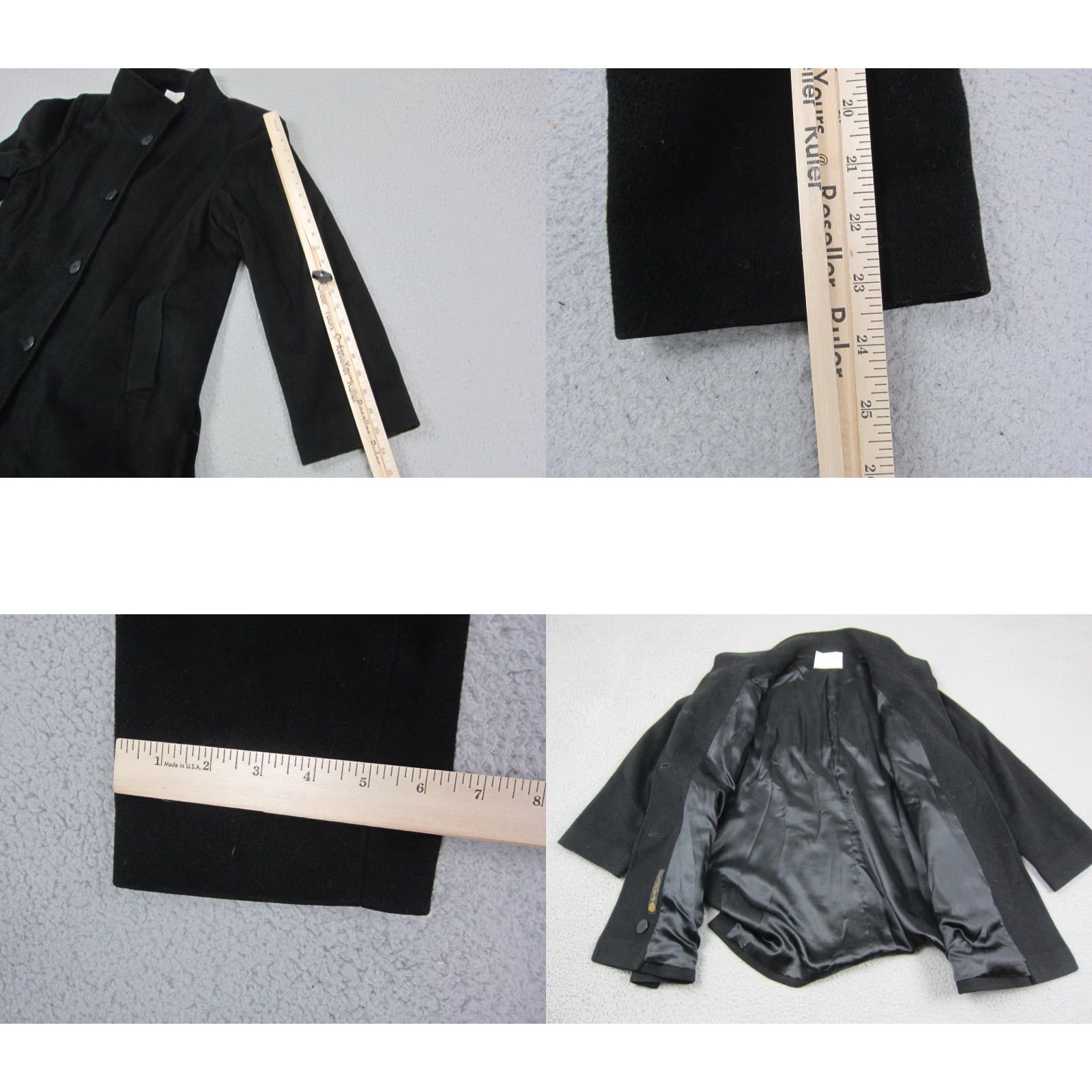 Vintage VINTAGE FLEURETTE Jacket Womens 10 Black Wool Loro Piana USA Made 90s Pea Coat Size L / US 10 / IT 46 - 8 Thumbnail