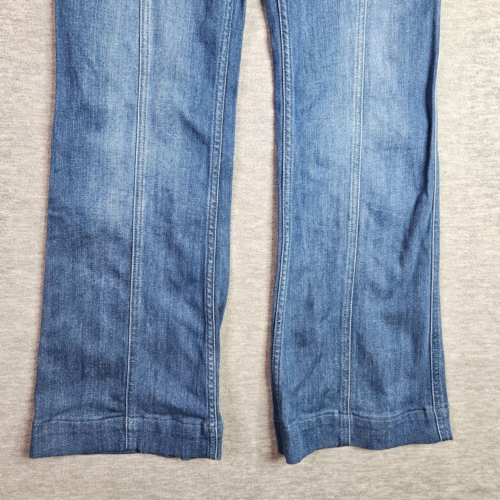 Vintage Pilcro Jeans Women’s Mid Rise Button Front Flare Size 28 Blue Denim 5-Pocket Regular Fit Vintage No N/A Size 28" / US 6 / IT 42 - 3 Thumbnail