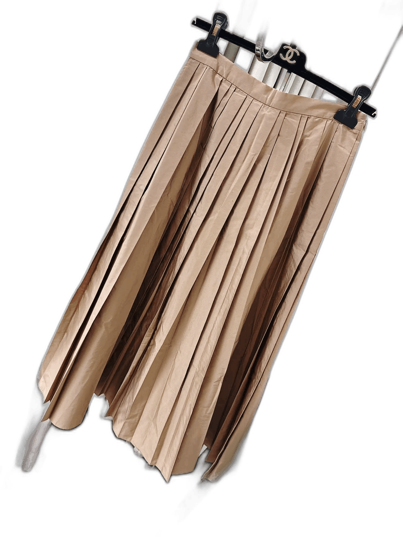 Max Mara MaxMara Metallic Pleated Midi Skirt Size 28" / US 6 / IT 42 - 1 Thumbnail