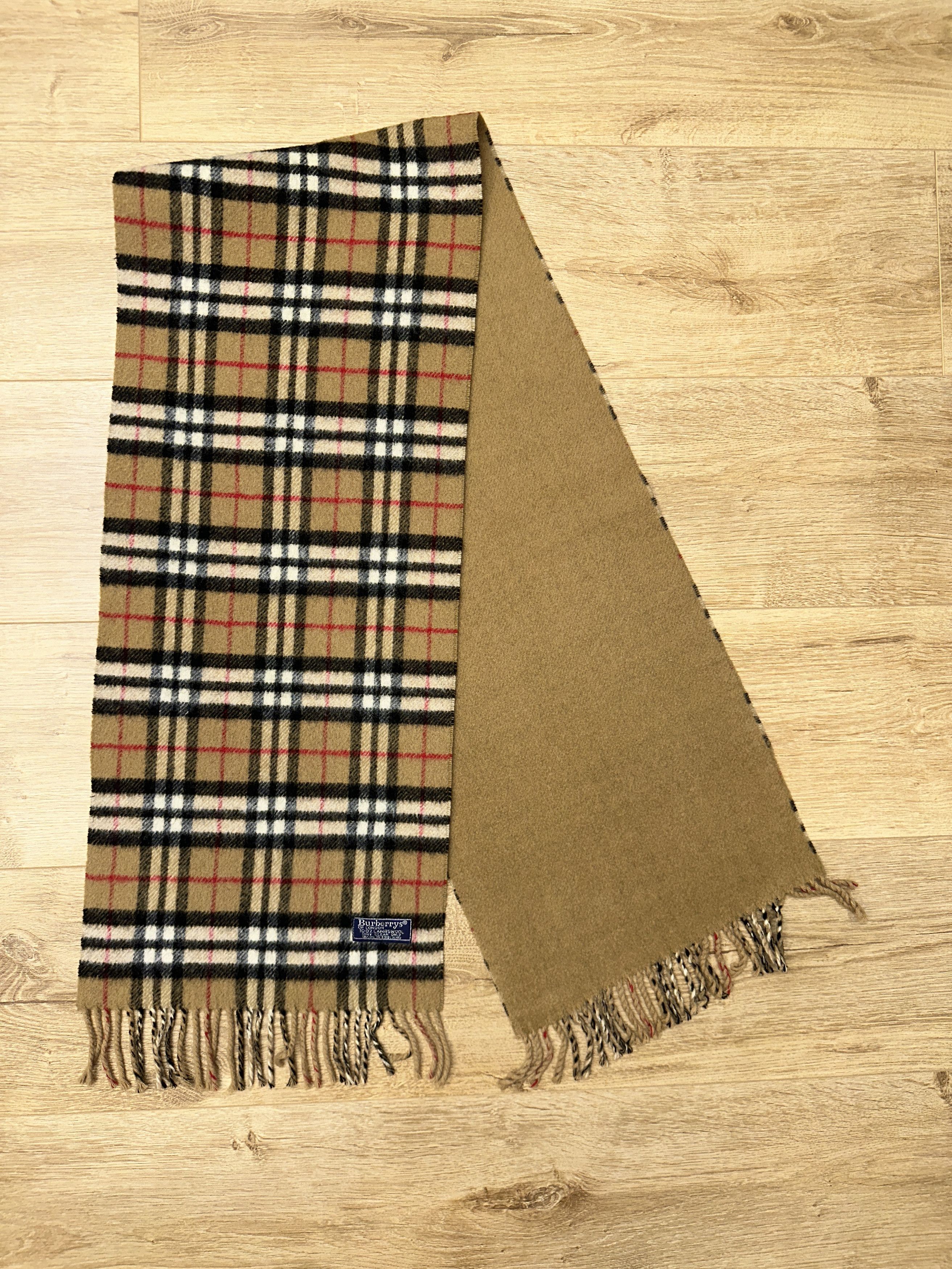 Iconic Vintage Burberrys Reversible Check Scarf 150x28cm