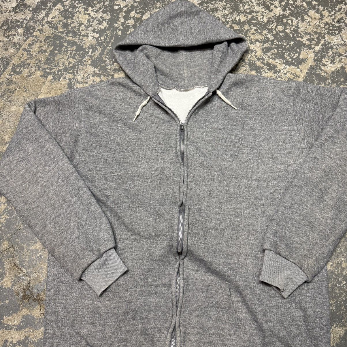 Vintage Vintage Grey Waffle Insulated Thermal Zip Hoodie Sweatshirt Size US M / EU 48-50 / 2 - 5 Thumbnail