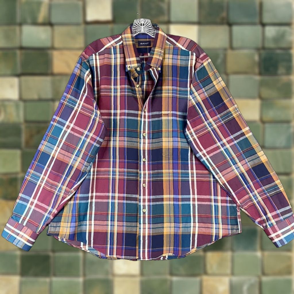 Gant Gant Men’s XL Multicolor Plaid Button Up Long Sleeve Size US XL / EU 56 / 4 - 1 Thumbnail