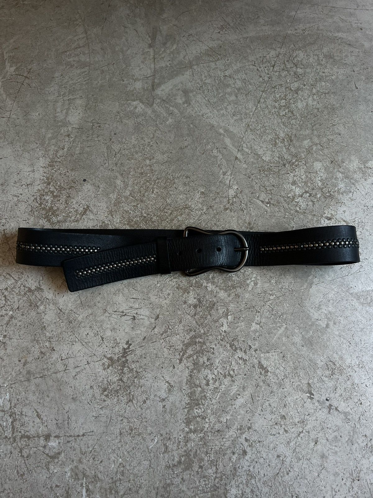 Genuine Leather Vintage Studded Leather Belt Size 34 - 1 Thumbnail