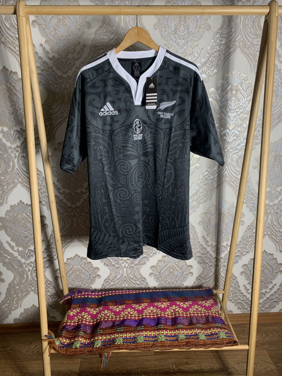 Adidas VINTAGE ADIDAS NEW ZEALAND MAORI RUGBY NRL JERSEY Y2K 90s Size US XXL / EU 58 / 5 - 1 Thumbnail