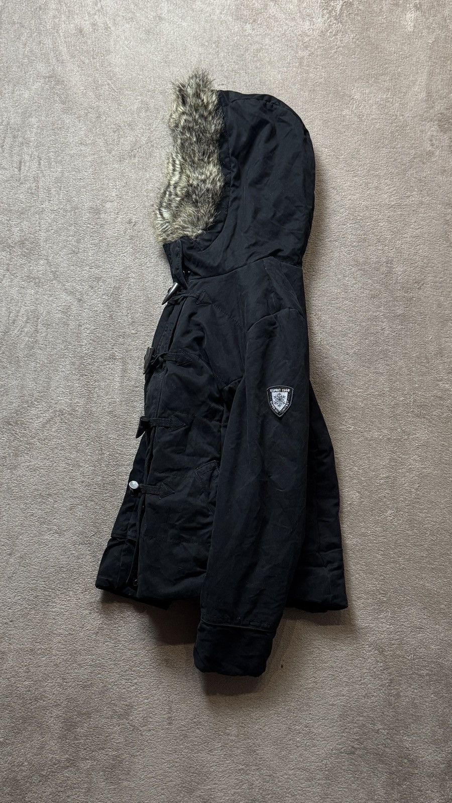 Le Grande Bleu (L.G.B.) Esprit Faded Faux Fur Hood Jacket ifsixwasnine lgb y2k Goa Size US S / EU 44-46 / 1 - 5 Thumbnail