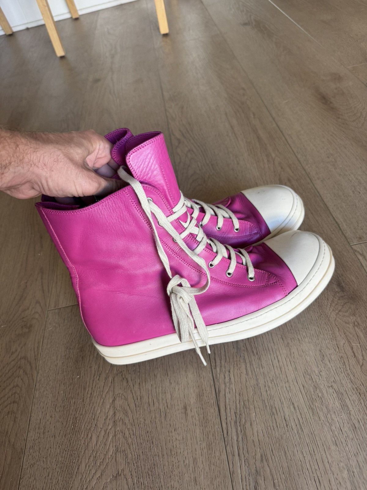 Rick Owens Pink Mainline ramones high 45 Size US 12 / EU 45 - 3 Thumbnail