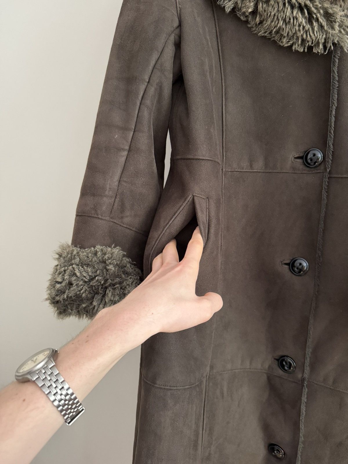 Balmain Vintage Penny Lane Balmain Long Shearling Coat Brown Size S / US 4 / IT 40 - 7 Thumbnail
