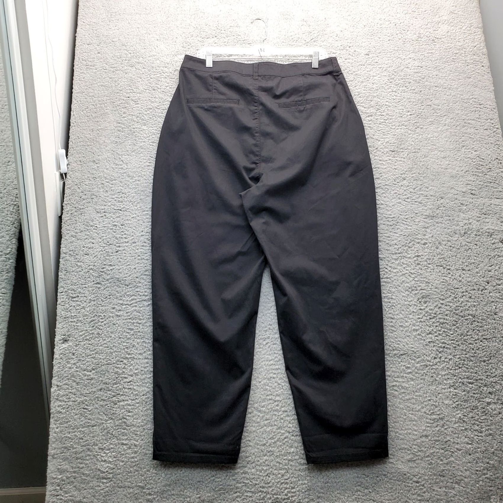 Express Express Pants Womens Size 14 Black Straight Leg High Rise Ankle Pants Size 36" / US 14 / IT 50 - 2 Thumbnail