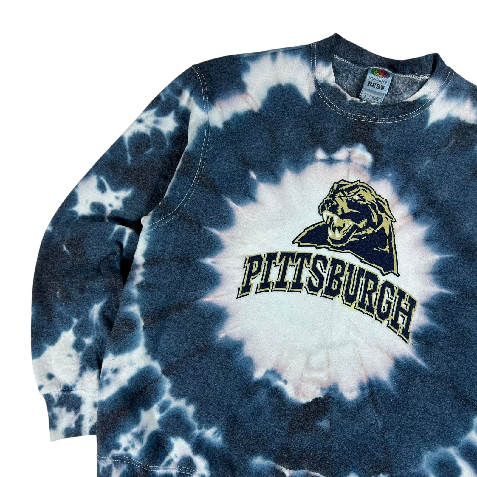 Fruit Of The Loom × Vintage Vintage Y2K Pittsburgh Pitt Panthers tie dye crewneck (M) Size US M / EU 48-50 / 2 - 4 Thumbnail