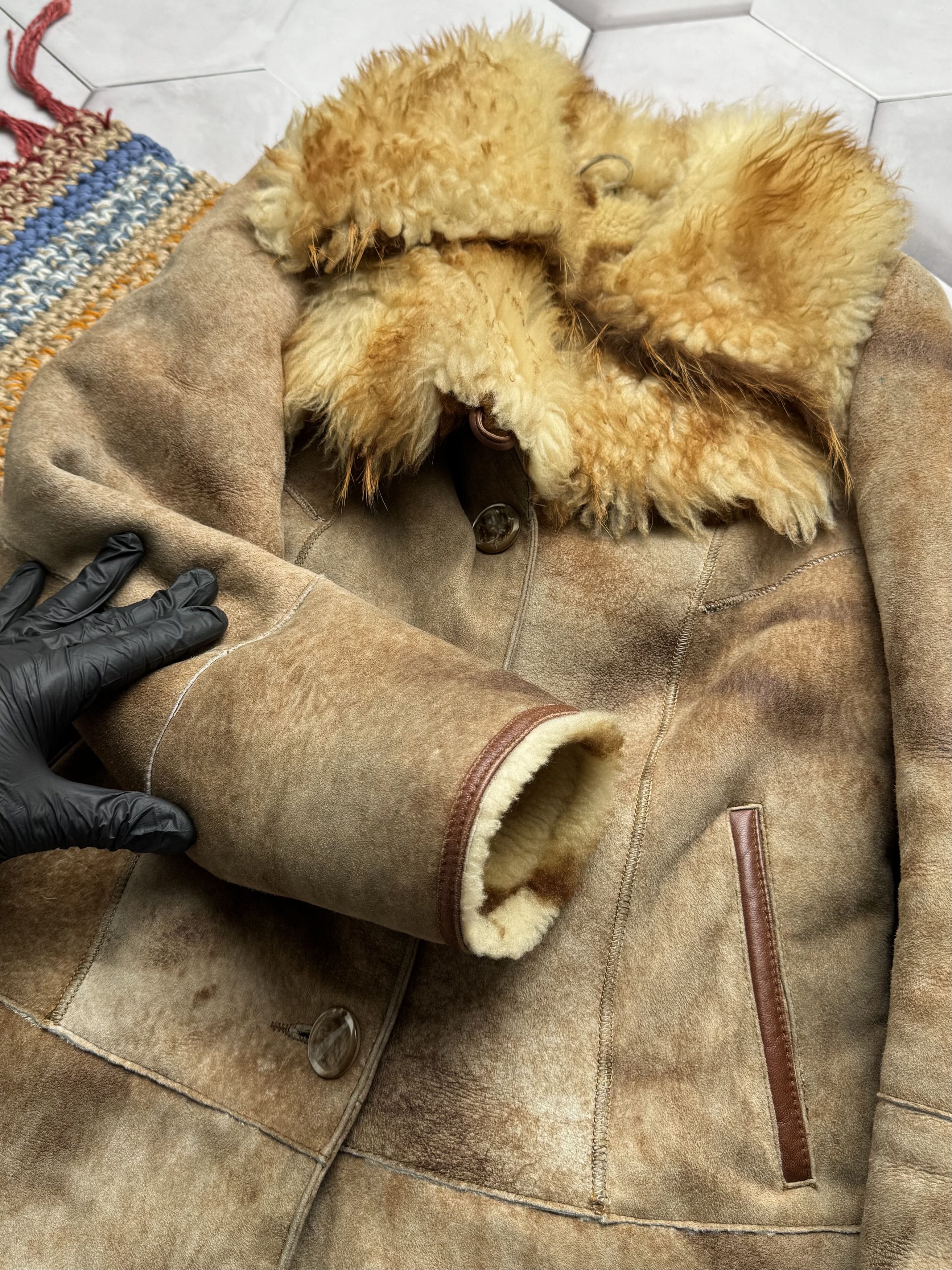 Japanese Brand Vintage Real Sheepskin Coat (E4) Size S / US 4 / IT 40 - 5 Thumbnail