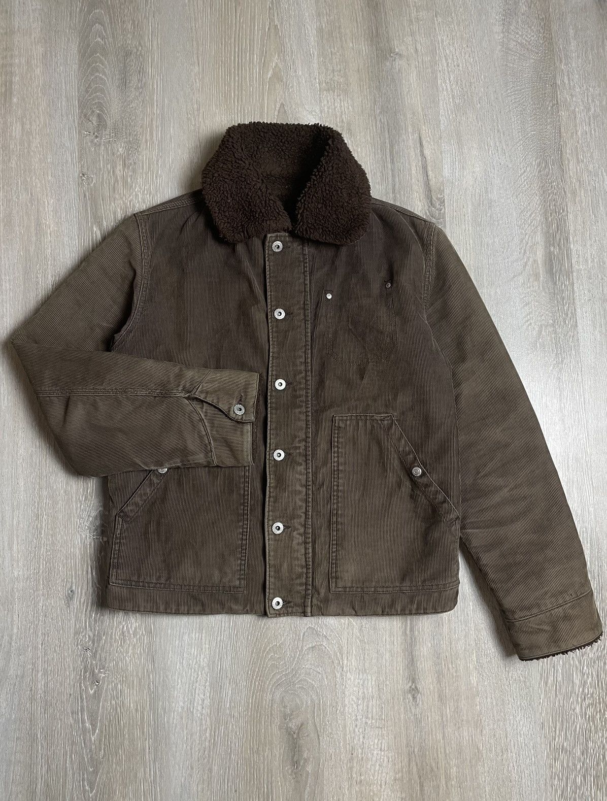 Pre-owned Diesel X Vintage Men's Diesel Brown Velvet Zip Sherpa Jacket (size Medium)