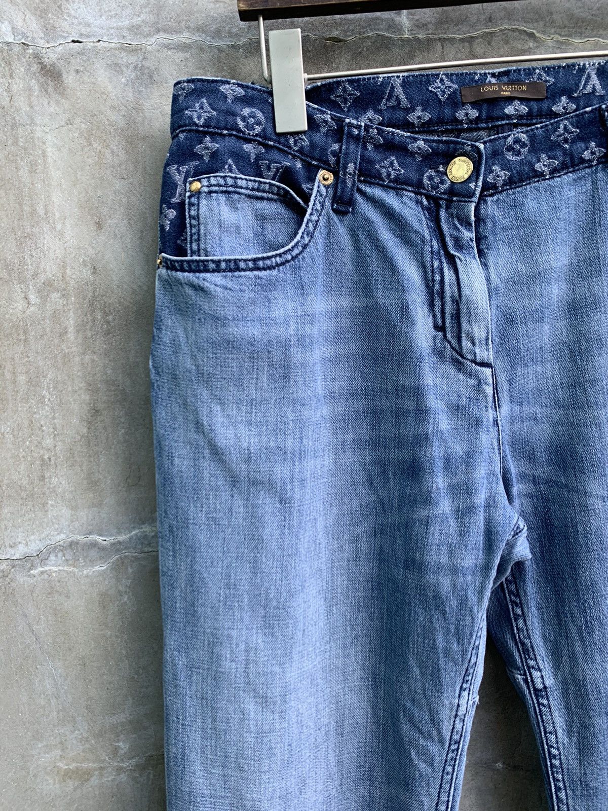 Louis Vuitton Monogram Waist Denim Pants Size 32" / US 10 / IT 46 - 2 Thumbnail