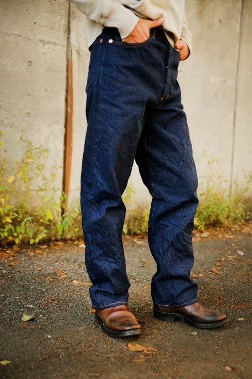 The Real McCoy's The Real McCoy's Natural Dye Wide Leg Denim Pants Size US 31 - 1 Thumbnail