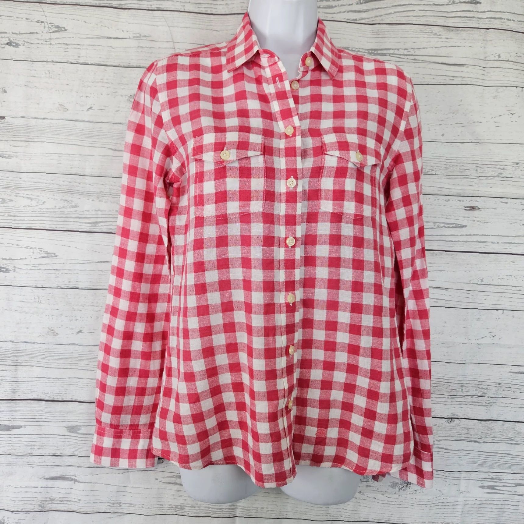 Banana Republic Banana Republic Womens Button-Up Shirt XS Pink Cotton Linen Shirt Womens XS Pink Banana Republic Button-Up Shirt Size XS / US 0-2 / IT 36-38 - 2 Thumbnail