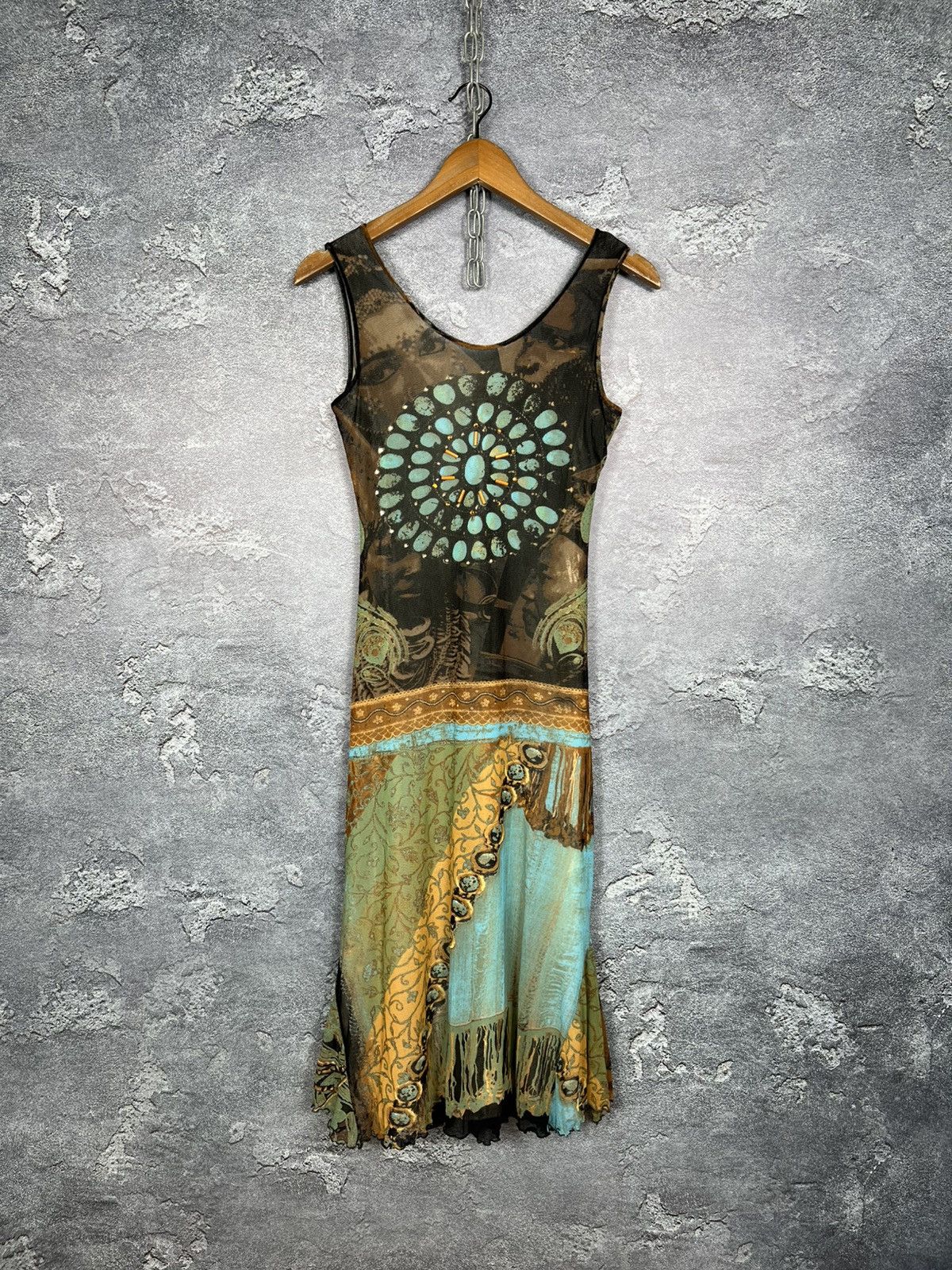 Vintage Vintage KFC All Over Print Mesh Maxi Dress JPG Style Size L / US 10 / IT 46 - 1 Thumbnail