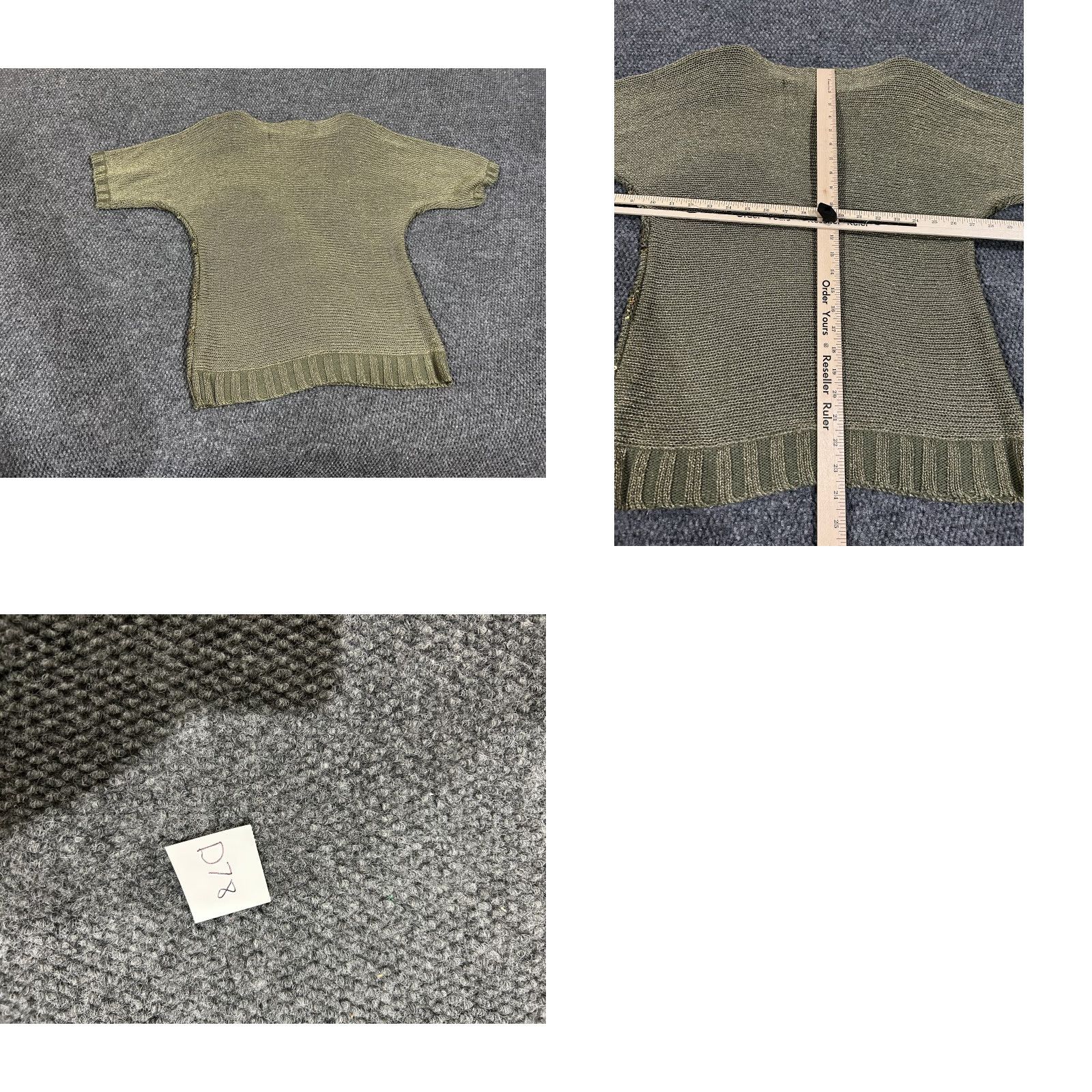 Vintage Chicos Sweater Womens 2 Green Gold Sequin Stripe Knit Metallic Short Sleeve Pullover Round Neck Knit Style Chunky-Knit Fashion Modern Mens? Size XS / US 0-2 / IT 36-38 - 8 Thumbnail