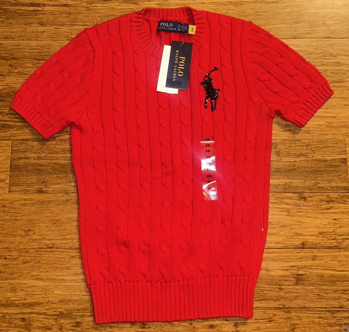 Polo Ralph Lauren Polo Ralph Lauren Short Sleeve Cable Knit Sweater Bead Pony Size XS / US 0-2 / IT 36-38 - 1 Thumbnail
