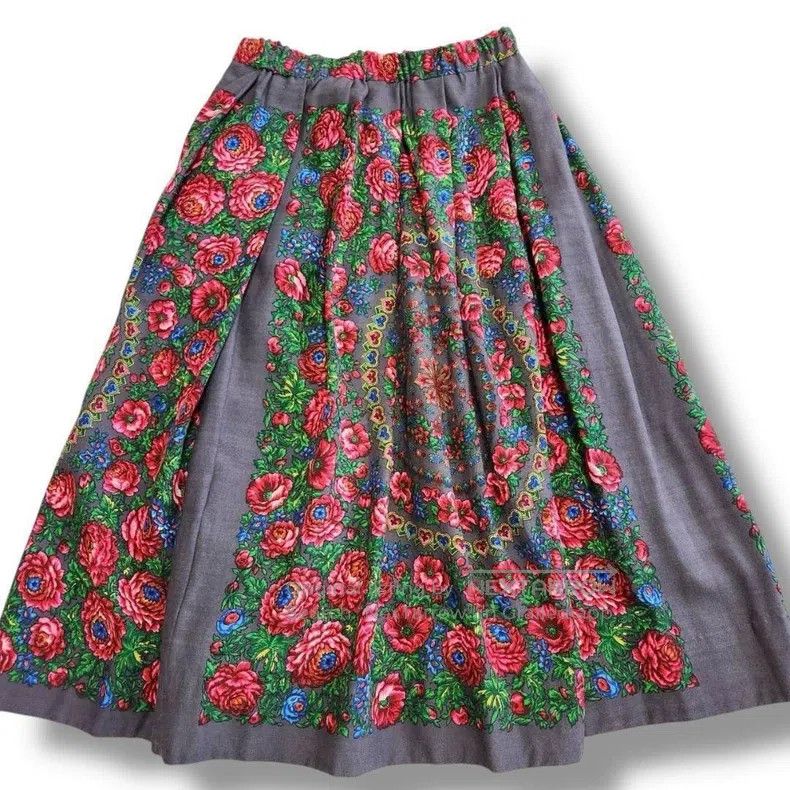 Comme des Garcons Comme des Garcons size F Gray floral skirt Size 25" / US 0 / IT 36 - 2 Thumbnail
