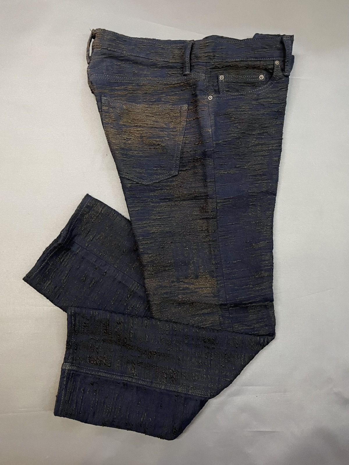 Issey Miyake × Le Grande Bleu (L.G.B.) ISSEY MIYAKE DENIM SASHIKO MIYAKE STUDIO DESIGNER JEANS Size US 33 - 1 Thumbnail