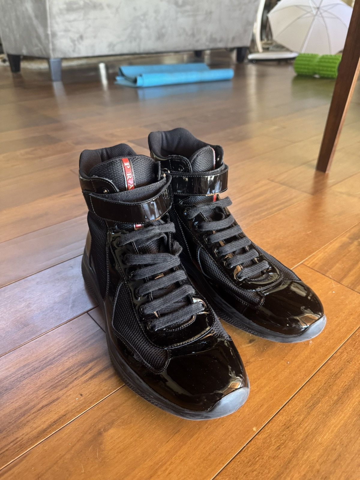 Prada Prada America’s Cup High Top Patent Leather Size US 12 / EU 45 - 1 Thumbnail