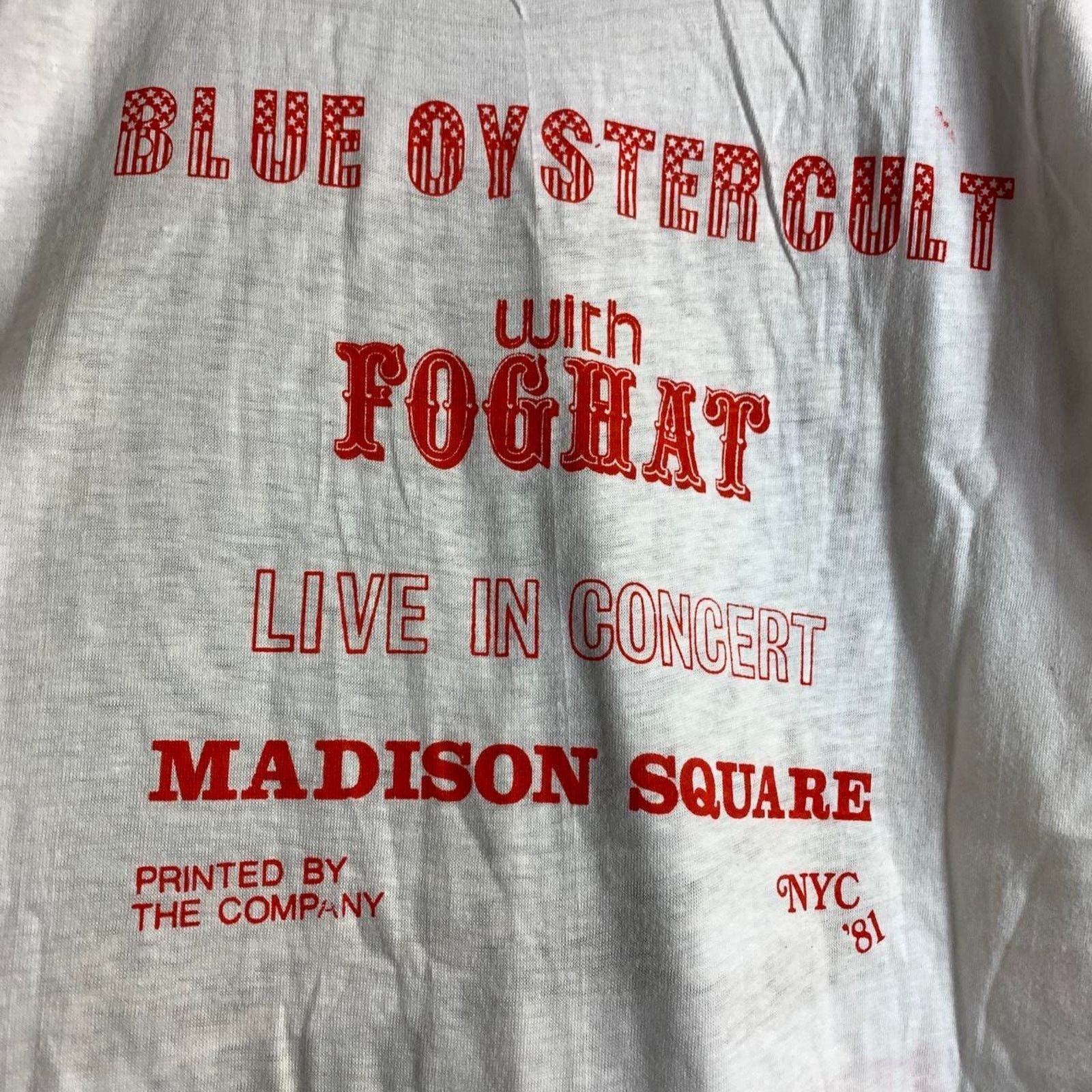 Fruit Of The Loom 1981 BLUE OYSTER CULT FOGHAT Madison Square Garden tee shirt Size US S / EU 44-46 / 1 - 6 Thumbnail