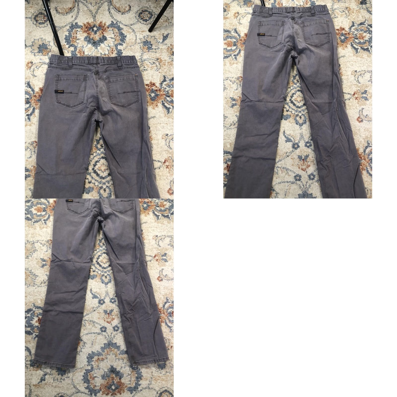 Ariat Ariat Rebar M4 Relaxed Straight Work Pants Mens 32x32 Gray Carpenter 5-Pocket Design Cargo Pocket Logo Vertical Size US 32 / EU 48 - 9 Thumbnail