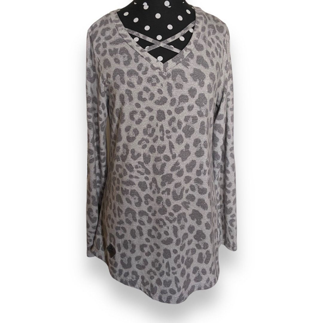 Other Simply Southern Womens Tunic Size Small Gray Leopard Print Size S / US 4 / IT 40 - 1 Thumbnail