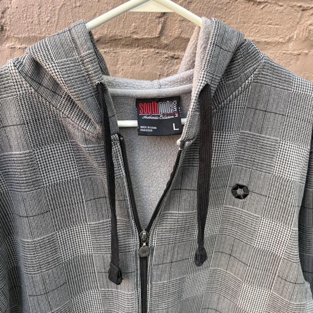 Southpole Y2K Southpole Black and Grey Plaid Zip Up Hoodie Sweatshirt Size US L / EU 52-54 / 3 - 3 Thumbnail