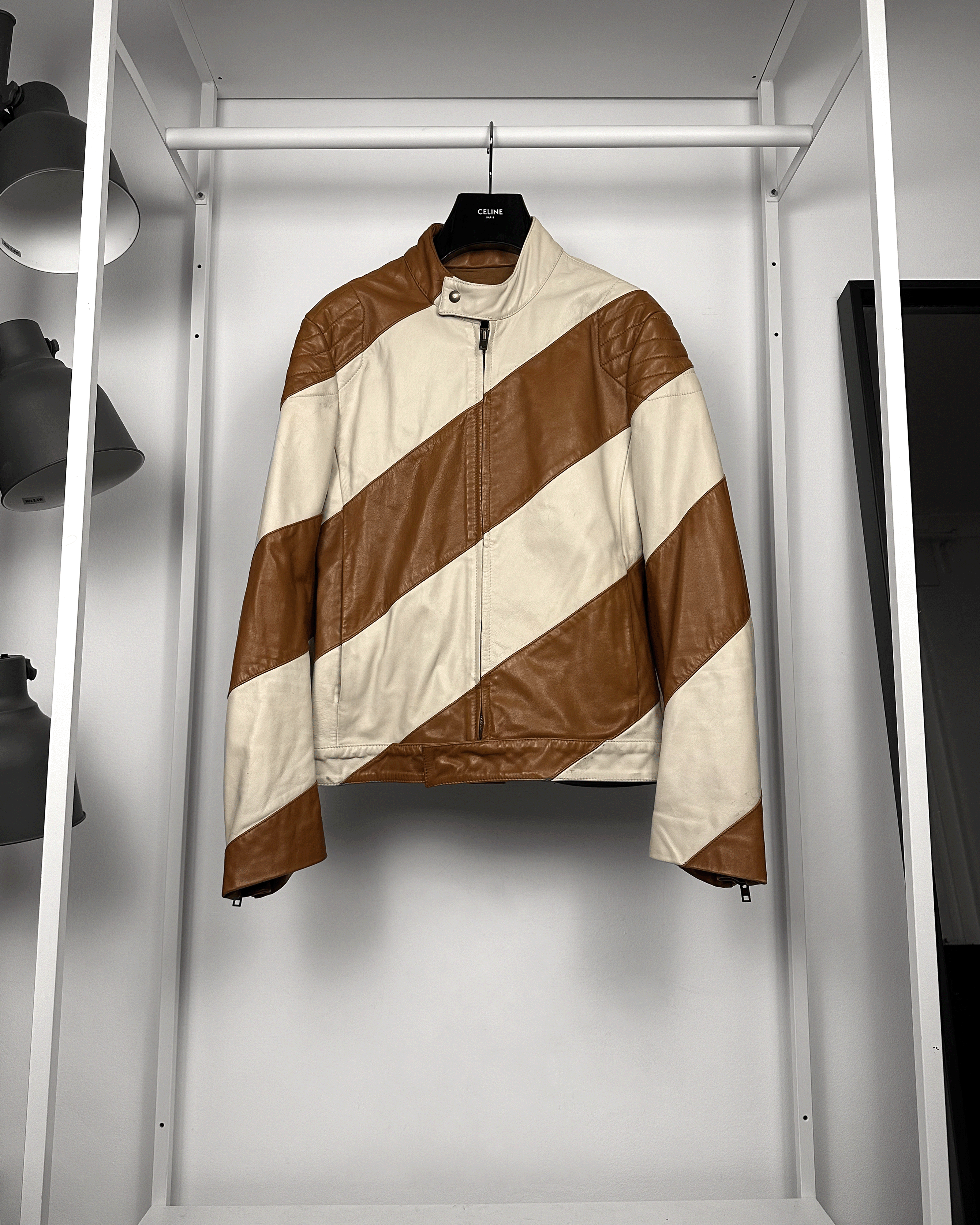 Maison Margiela Maison Margiela Sample Two Tone Leather Biker Jacket Size US M / EU 48-50 / 2 - 1 Thumbnail