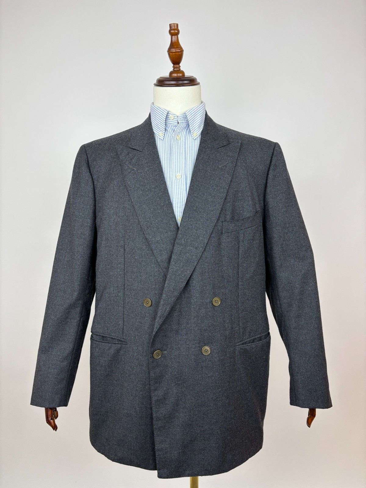 Ermenegildo Zegna VTG Ermenegildo Zegna Wool Cashmere Double Breasted Blazer Size 48R - 2 Thumbnail