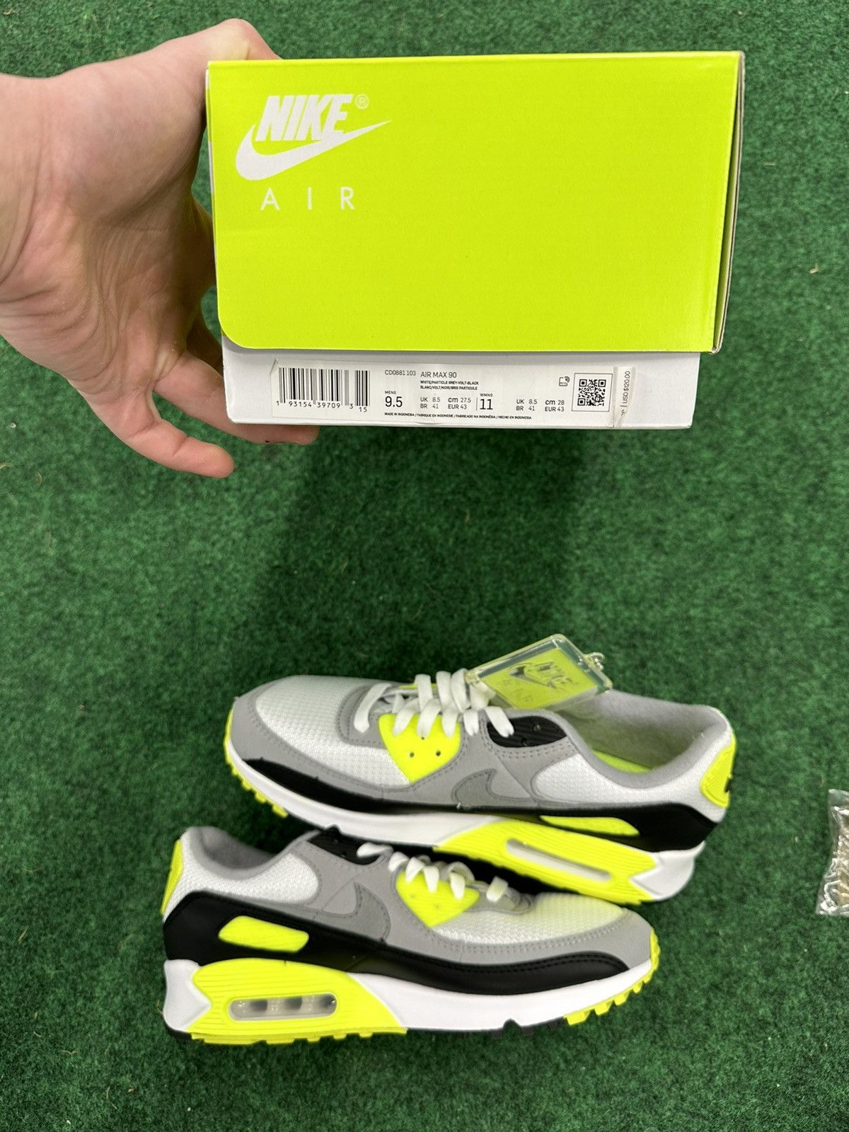 image of Nike Air Max 90 Volt OG 2020 Shoes in Yellow, Men's (Size 9.5)