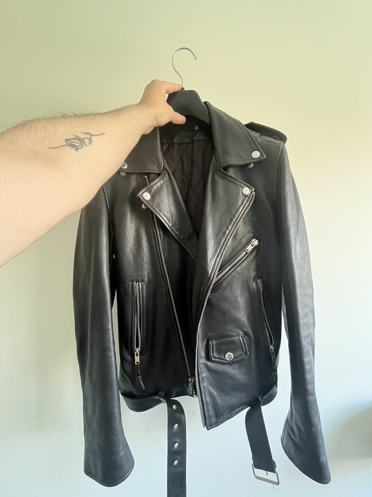 image of Blk Dnm Leather Jacket 5 (Xs) in Black, Men's (Size Small)