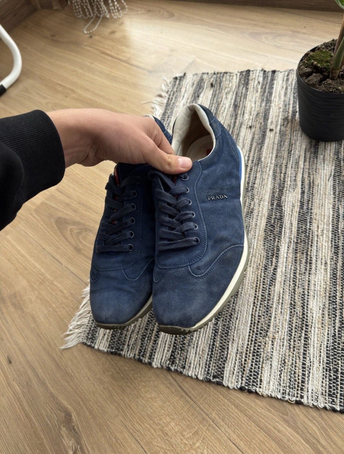 Prada Prada Vintage Classic Suede Blue Sneakers Shoes Mens Size 8 Size US 8 / EU 41 - 9 Thumbnail