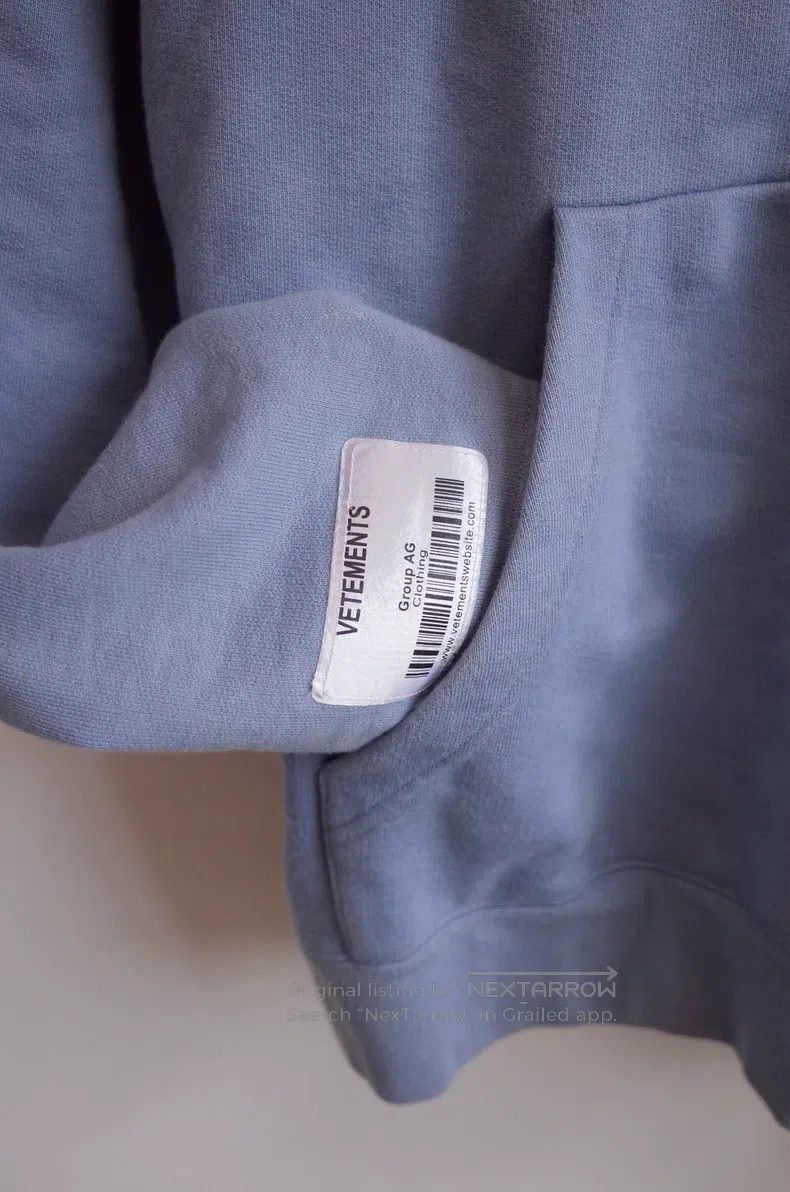 Vetements Vetements Misty Blue Off-Shoulder Hoodie Size US S / EU 44-46 / 1 - 3 Thumbnail