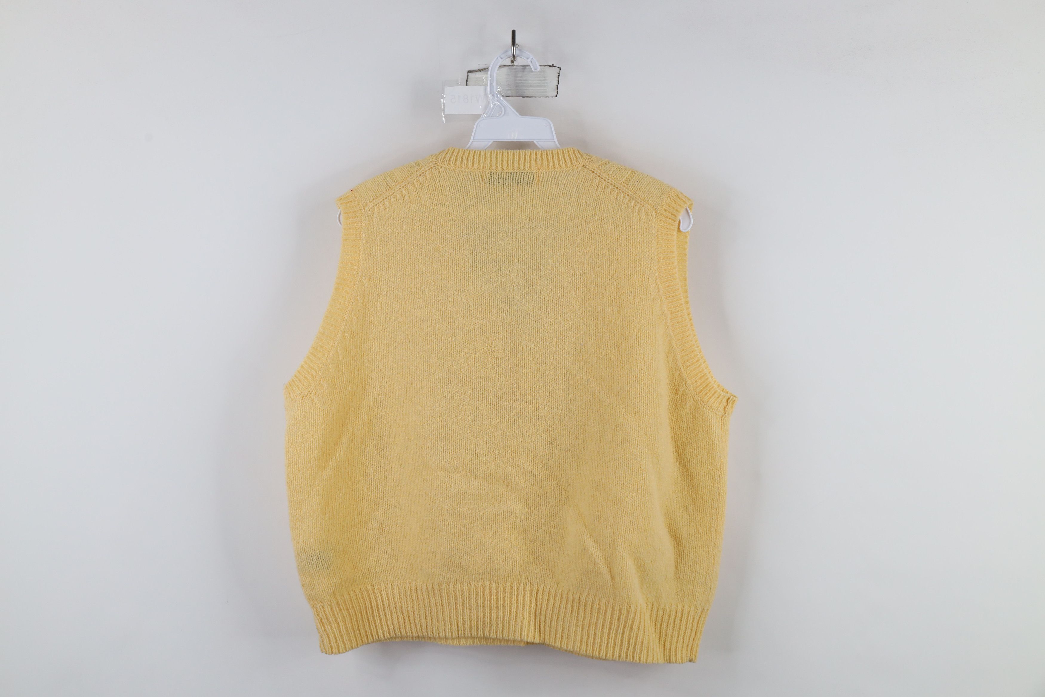 L.L. Bean × Vintage Vintage 70s LL Bean Cable Knit Henley Sweater Vest Yellow Size M / US 6-8 / IT 42-44 - 9 Thumbnail