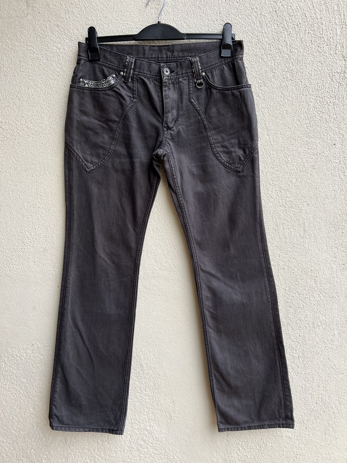 Nicole Club Vintage Nicole Club FM Distress Waxed Bootcut Pant Size US 31 - 6 Thumbnail
