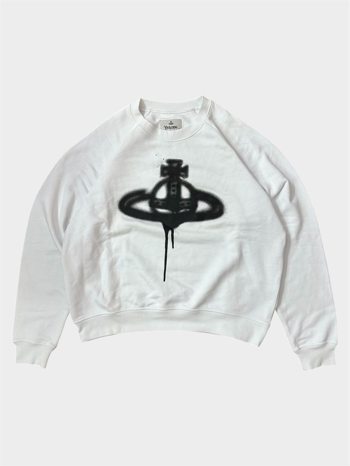 Vivienne Westwood Vivienne Westwood Sweatshirt White Spray Orb Logo L Size US L / EU 52-54 / 3 - 1 Thumbnail