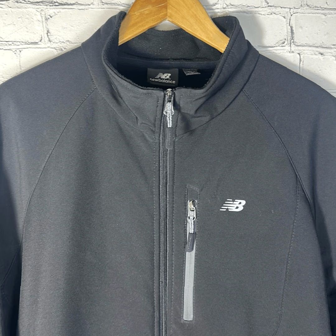 New Balance New Balance Mens Black Soft Shell Fleece Lined Jacket Coat XL Black Unisex Adults P2P 25” Length 34” Track Jacket Size US XL / EU 56 / 4 - 2 Thumbnail