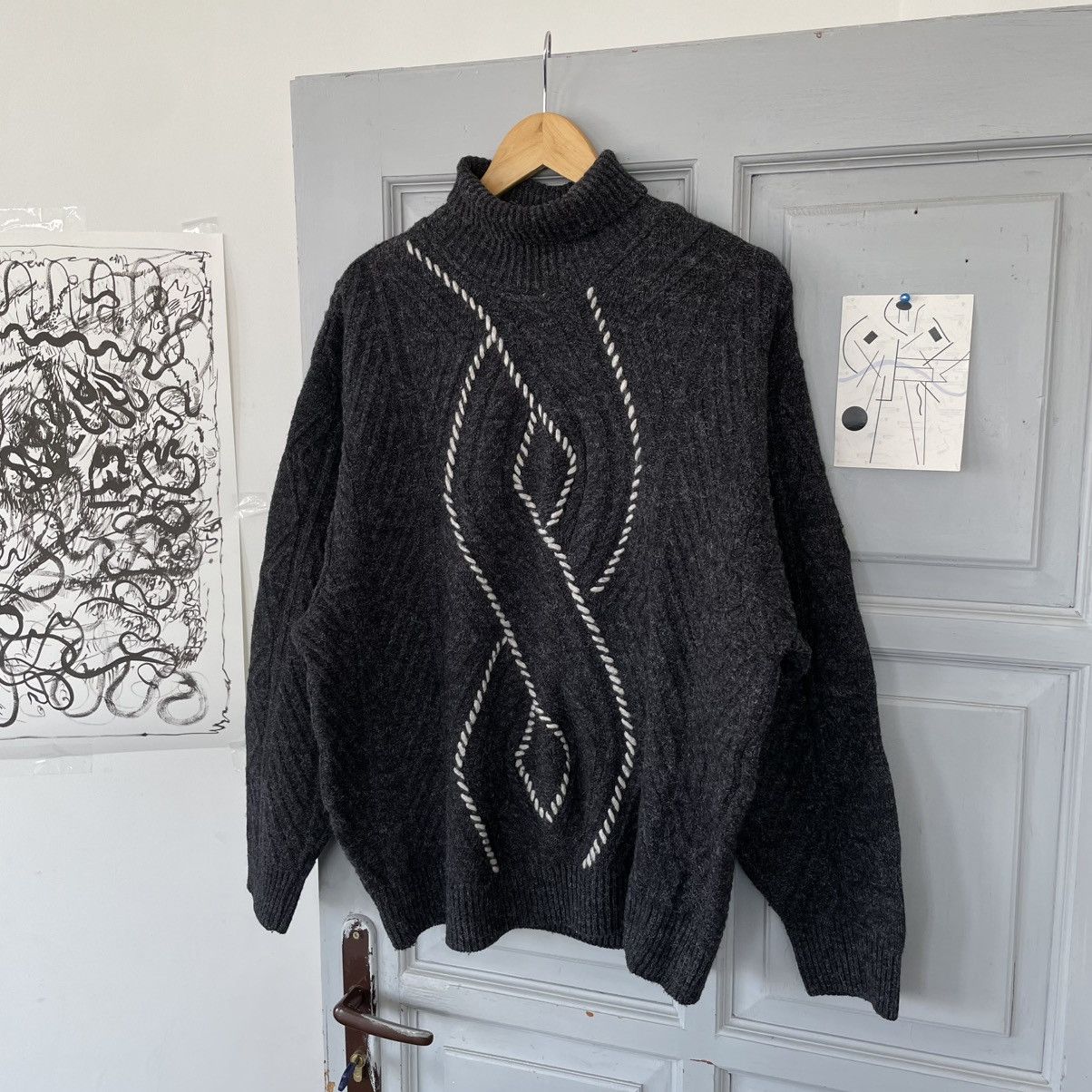 Carlo Colucci Carlo Colucci Men’s Wool Knitted Sweater High Collar Size US L / EU 52-54 / 3 - 5 Thumbnail