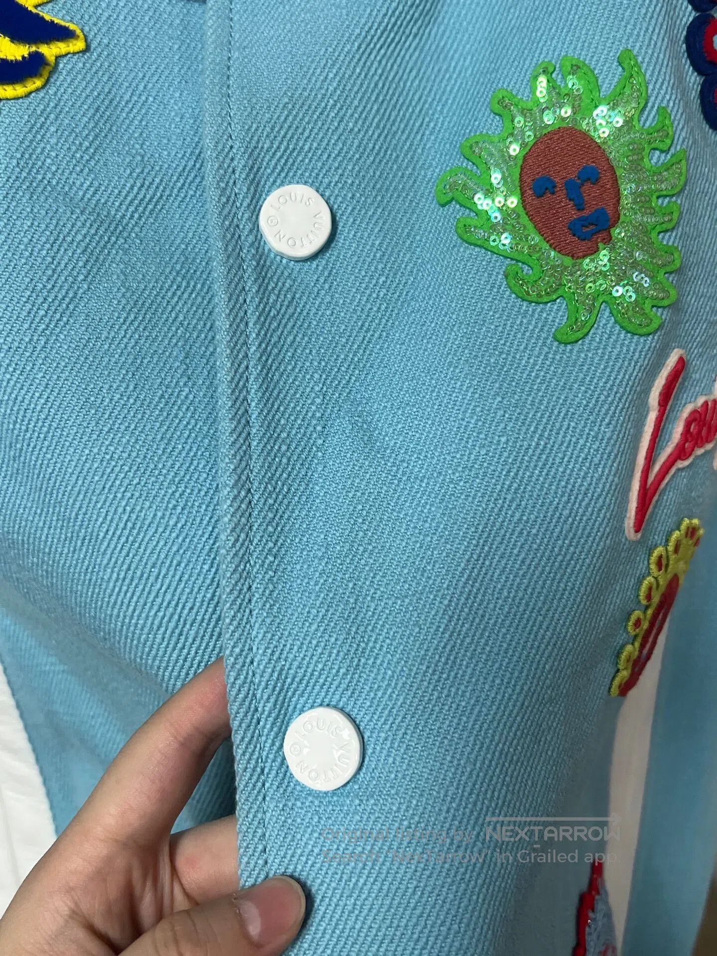 Louis Vuitton Louis Vuitton Blue and White Embroidered Jacket. Size US L / EU 52-54 / 3 - 6 Thumbnail
