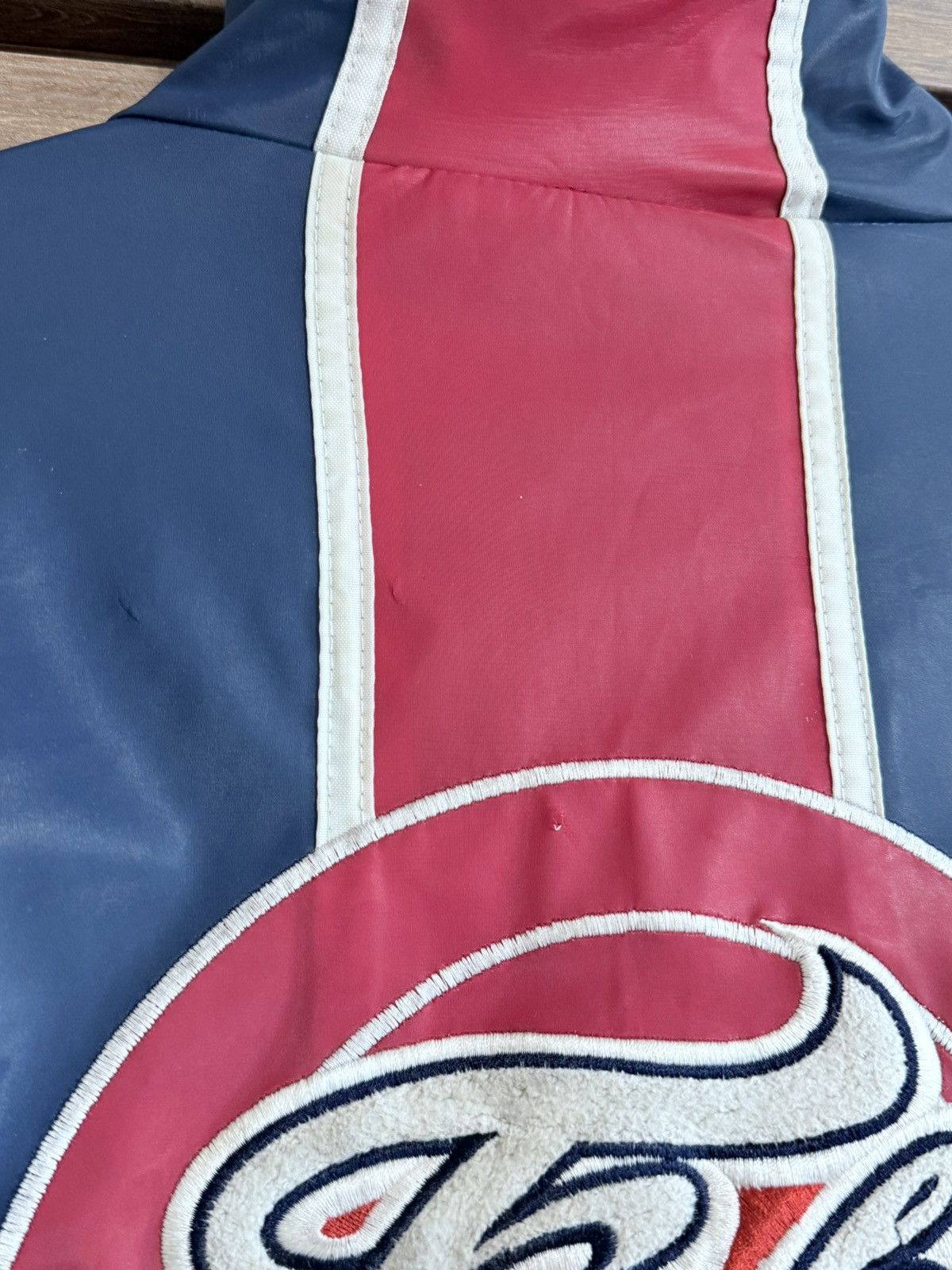 Fubu Vintage Fubu Varsity Waterproof Jacket Navy Red Distressed Size US M / EU 48-50 / 2 - 7 Thumbnail