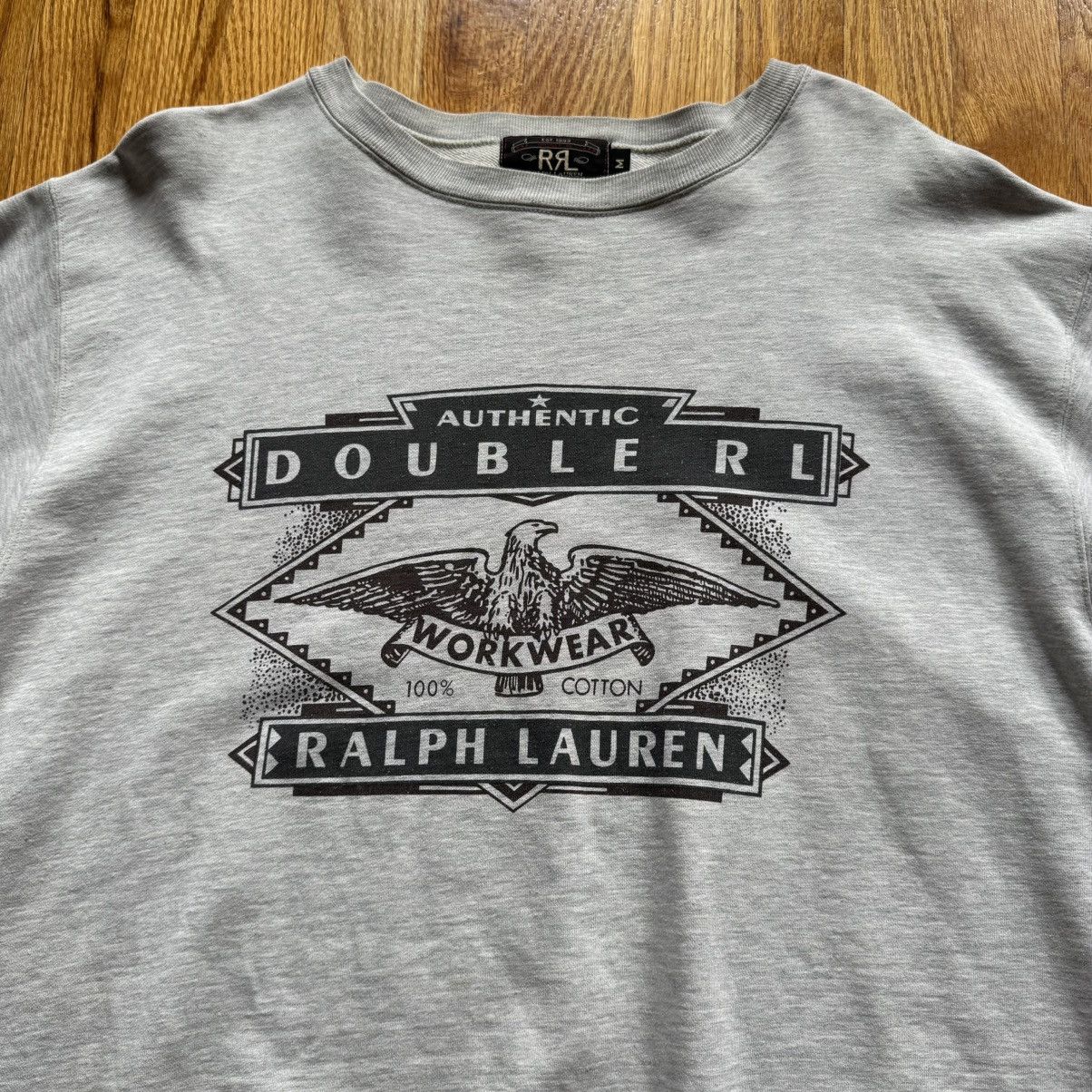 RRL Ralph Lauren RARE RRL Logo Crewneck Sweatshirt Grey Size M Size US M / EU 48-50 / 2 - 2 Thumbnail