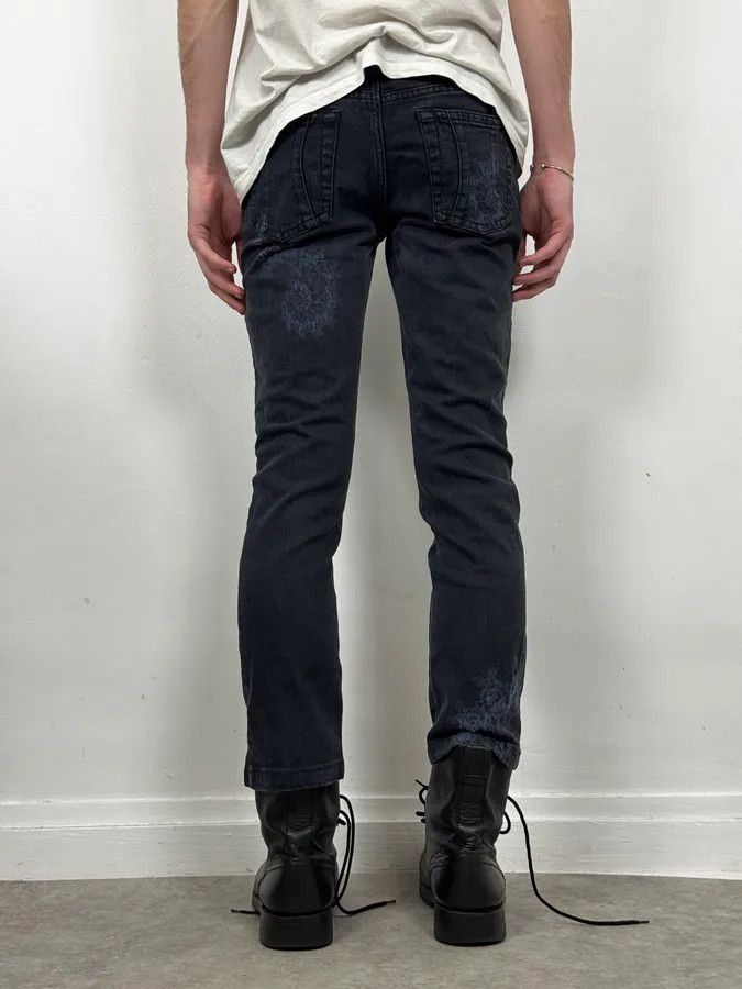 Jean Paul Gaultier 2000s Jean Paul Gaultier Fossils Deep Blue Denim Jeans Size 24" / US 00 / IT 34 - 4 Thumbnail