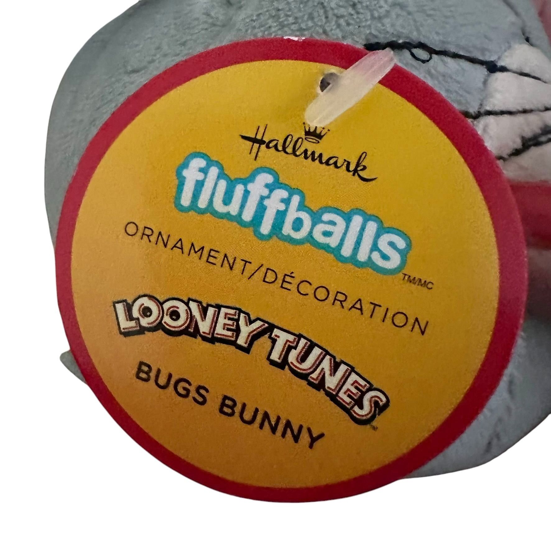 Warner Bros Bugs Bunny Plush Ornament Looney Tunes Hallmark Fluffballs N Size ONE SIZE - 7 Thumbnail