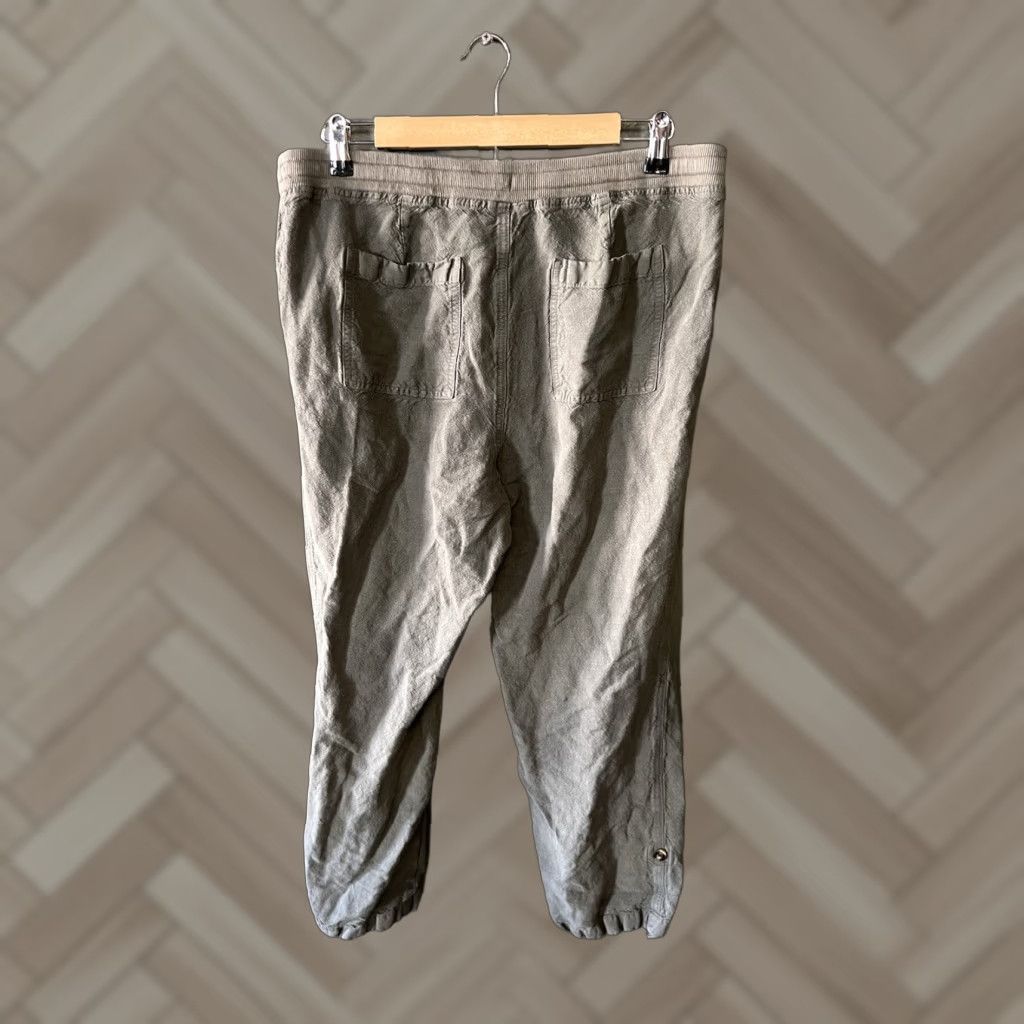 J. Jill J. Jill Womens Green Pull On Linen Pants Cropped Drawstring Size M Size 32" / US 10 / IT 46 - 1 Thumbnail