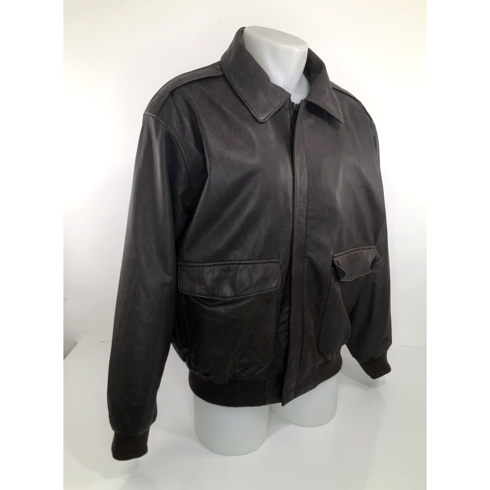 Orvis ORVIS Leather Bomber Jacket Mens L Brown Fish Theme Leather Bomber Jacket Mens L Brown Fish Theme Size US L / EU 52-54 / 3 - 3 Thumbnail