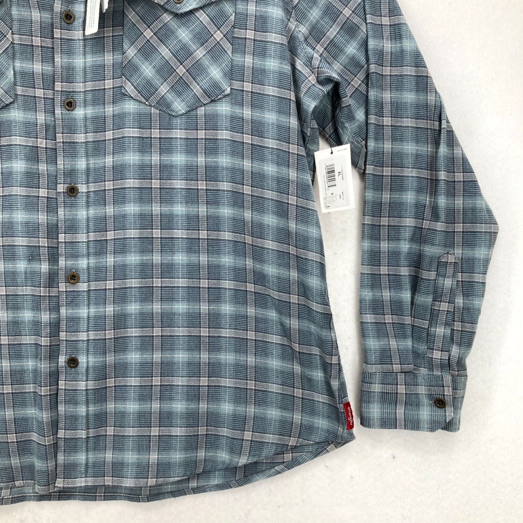 Wrangler Wrangler Cloud Flannel Western Button Up Shirt Mens XL Blue Plaid Cowboy Rodeo Size US XL / EU 56 / 4 - 3 Thumbnail