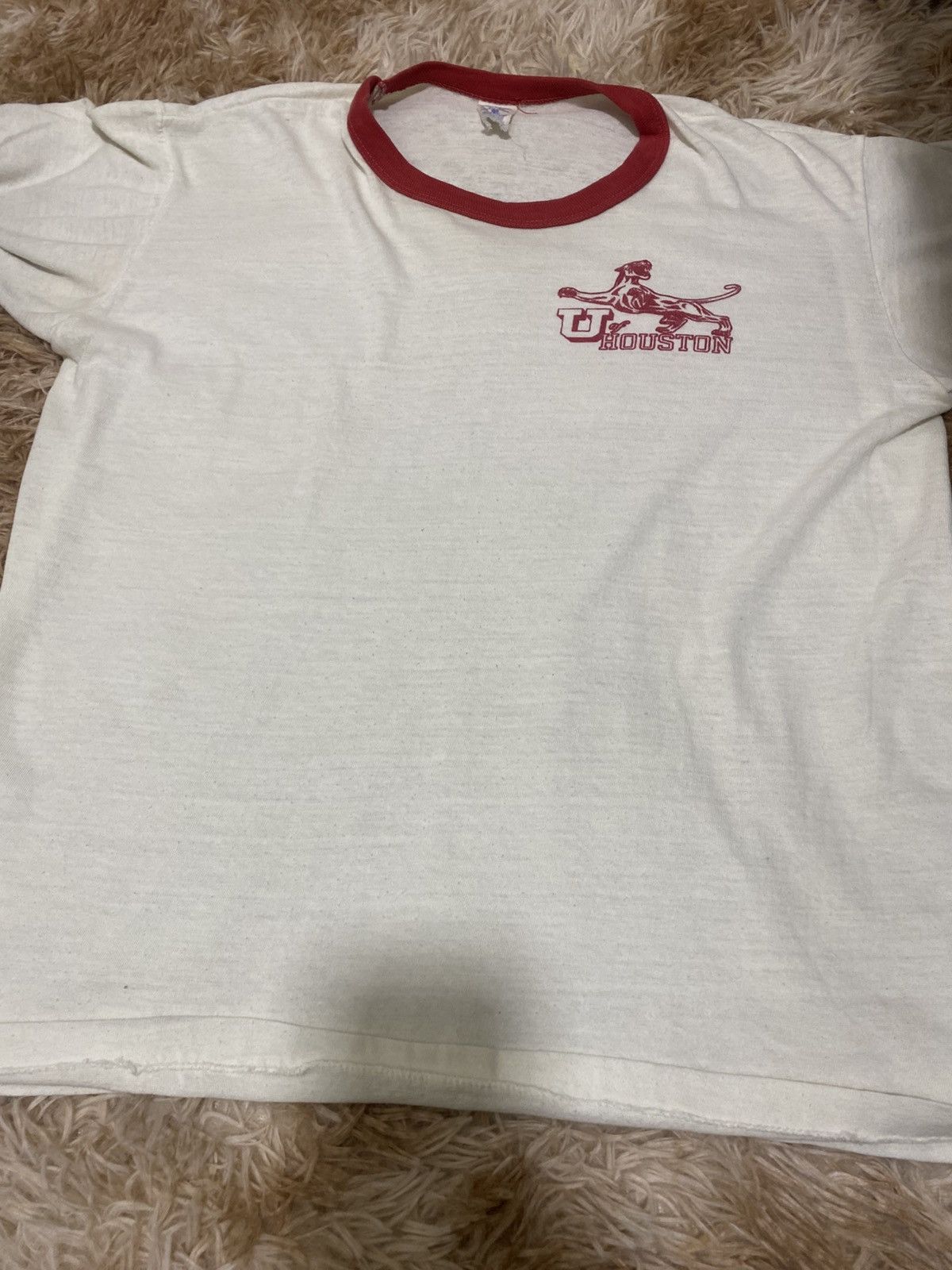 Velva Sheen VTG 80s Velva-Sheen U of Houston Ringer Tee – Size US M / EU 48-50 / 2 - 1 Thumbnail